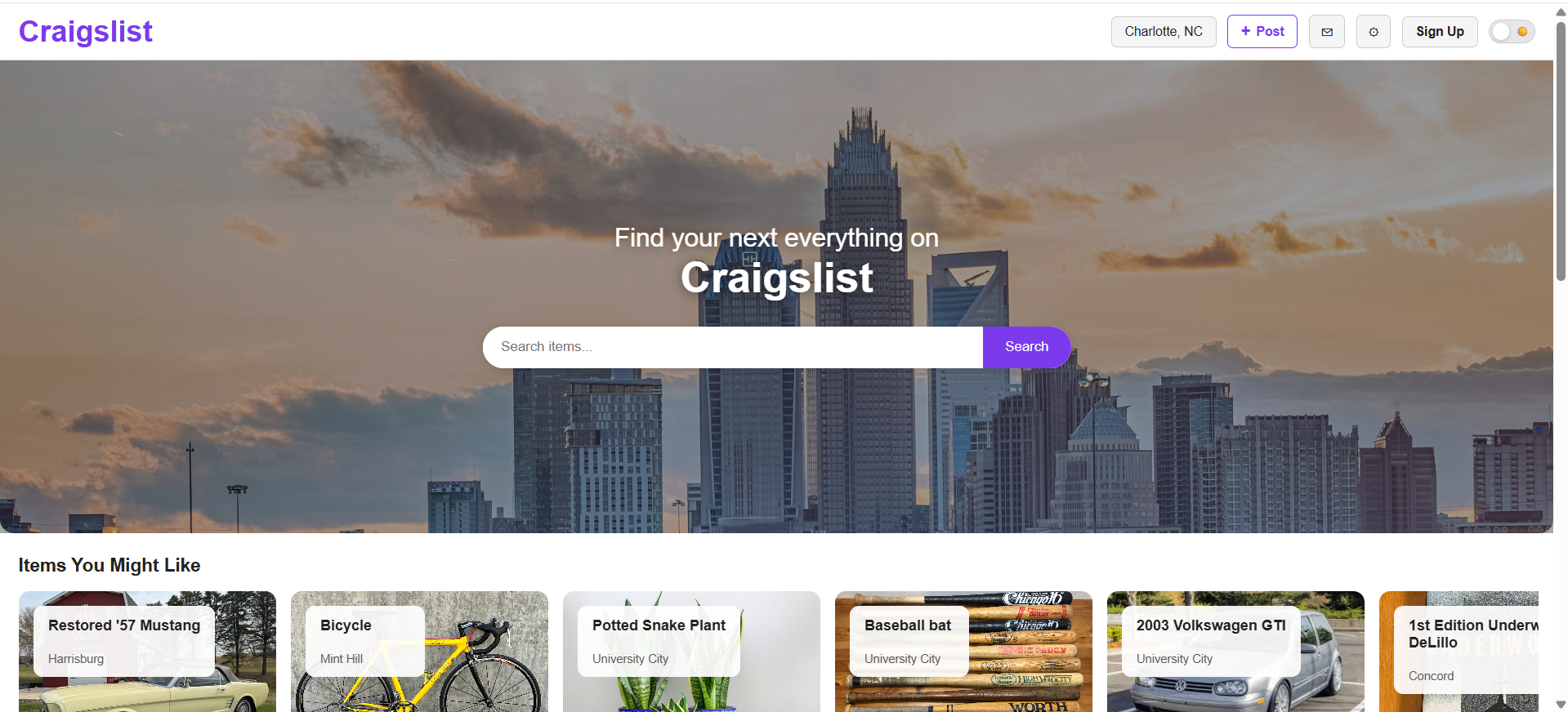 Live deployed website preview
